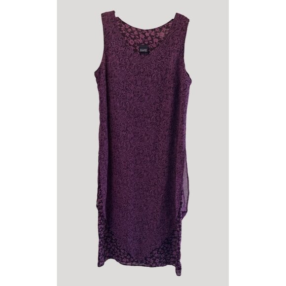 Hillard & Hanson Purple Sleeveless Layered Polyester Pull On Dress M SKU C3025 - Picture 2 of 7
